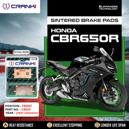 Crank1 Sintered  Brake Pads For Honda CBR650R (2021 Onwards) - Front - CB976 - 2 Sets