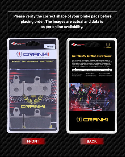 Crank1 Carbon Brake Pads For Yamaha VMAX (1993-2003) - Front - CFB244/4 - 2 Sets