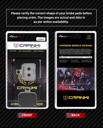 Crank1 Carbon Brake Pads For Ducati Hypermotard 939 (2016-2018) - Rear - CFB662