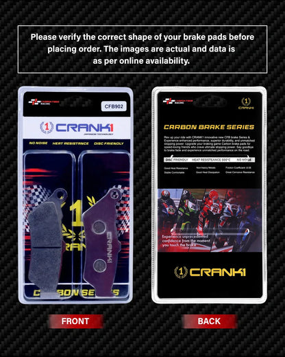 Crank1 Carbon Brake Pads For Ducati Multistrada 1200 DVT (2015-2018) - Rear - CFB902