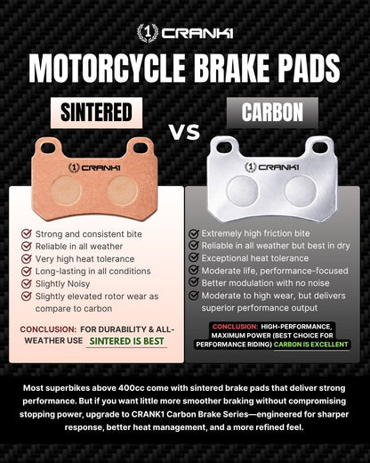 Crank1 Carbon Brake Pads For Benelli TRK 502 X (2021) - Front - CFB902 - 1 Set