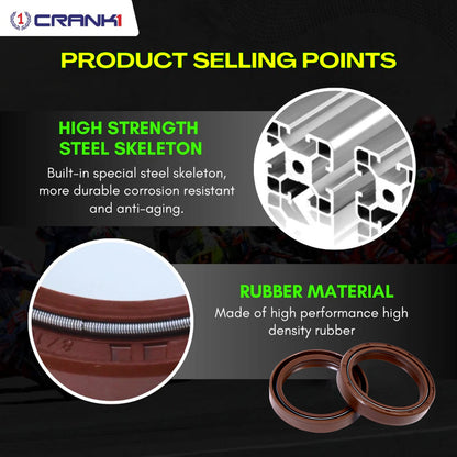 Crank1 Fork Oil Seals Pair For Kawasaki Ninja ZX-14R (2011-2021) - CPF55-123