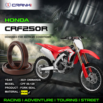 Crank1 Fork Oil Seals Pair For Honda CRF250R (2021 Onwards) - CPF55-129
