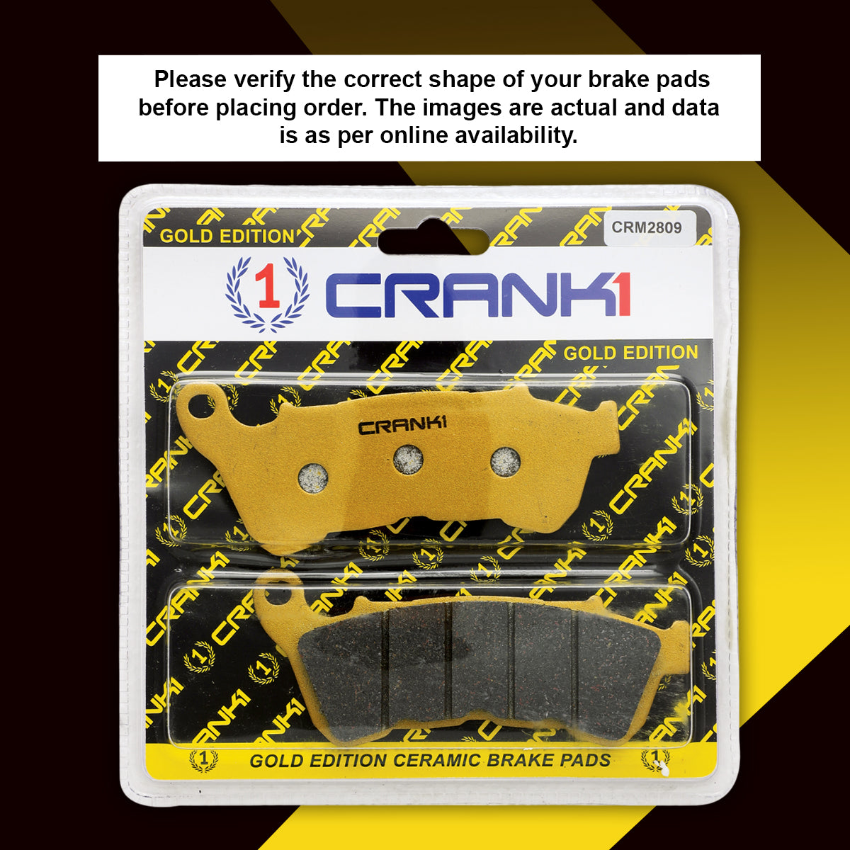Crank1 Ceramic Brake Pads For Honda CBR 250R ABS - Front - CRM2809 - 1 Set