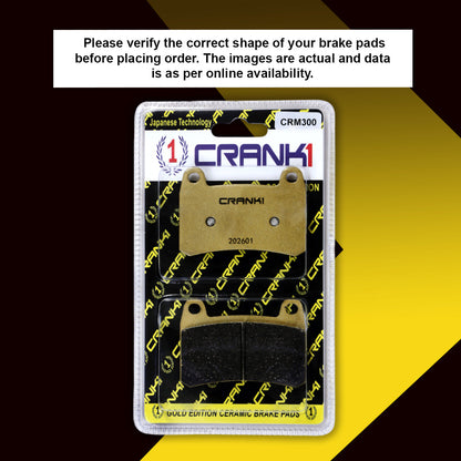 Crank1 Ceramic Brake Pads For Benelli BN 302 - Front - CRM300 - 1 Set