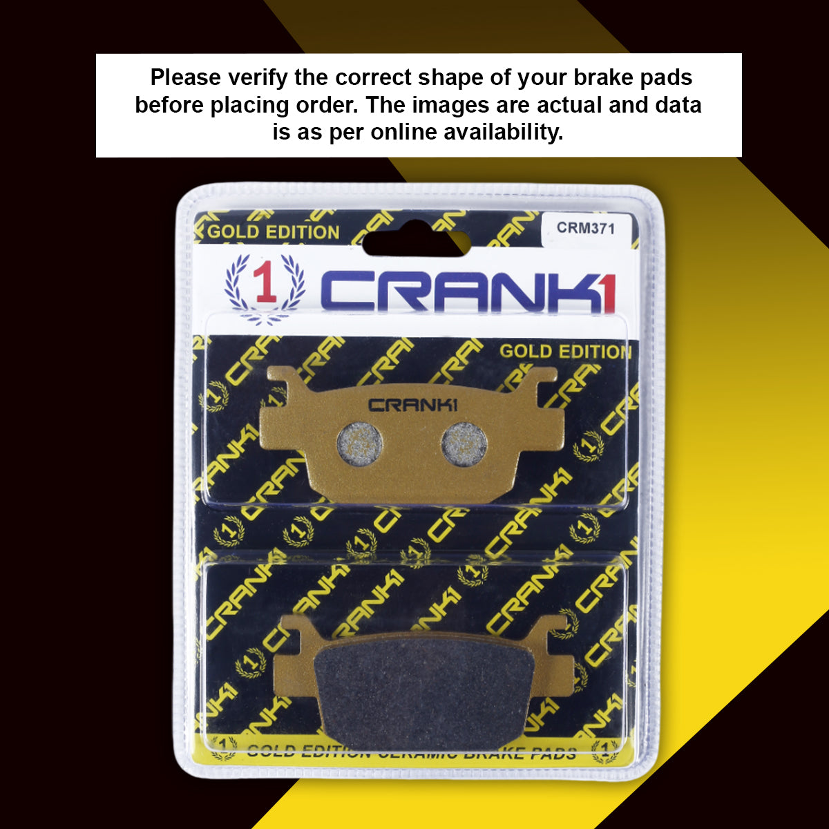 Crank1 Ceramic Brake Pads For Benelli BN 302 - Rear - CRM371 - 1 Set