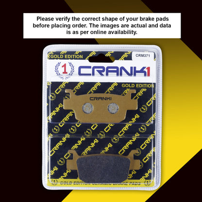 Crank1 Ceramic Brake Pads For Benelli BN 302 - Rear - CRM371 - 1 Set