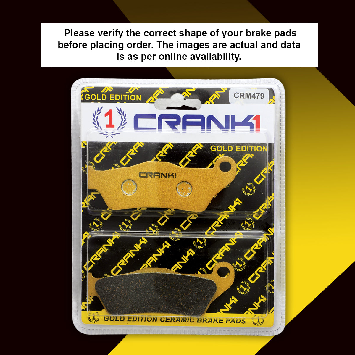 Crank1 Ceramic Brake Pads For Bajaj Pulsar RS200 (2024-2025) - Front - CRM479 - 1 Set
