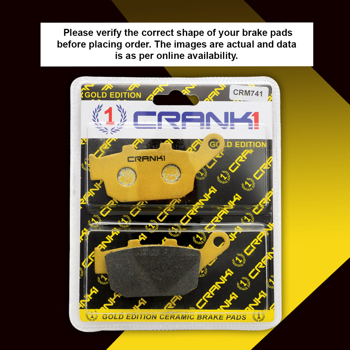 Crank1 Ceramic Brake Pads For Kawasaki Z800 (2013-2016) - Rear - CRM741 - 1 Set