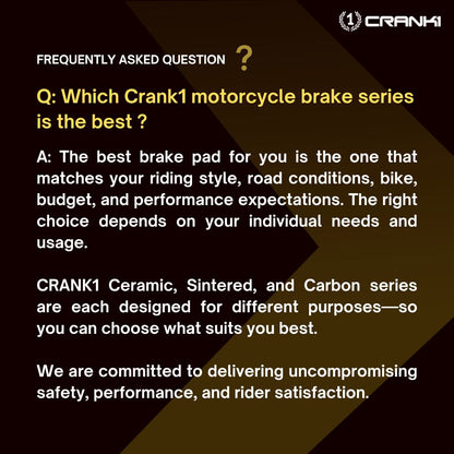 Crank1 Ceramic Brake Pads For Yezdi Adventure (2022-2025) - Front - CRM859 - 1 Set