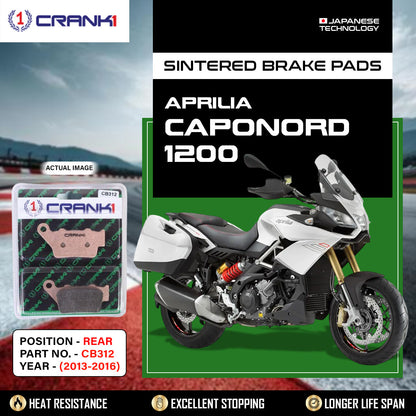 Crank1 Sintered Brake Pads For Aprilia Caponord 1200 (2013-2016) - Rear - CB312