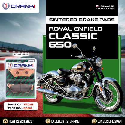 Crank1 Sintered Brake Pads For Royal Enfield Classic 650 - Front - CB902