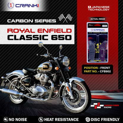 Crank1 Carbon Brake Pads For Royal Enfield Classic 650 - Front - CFB902