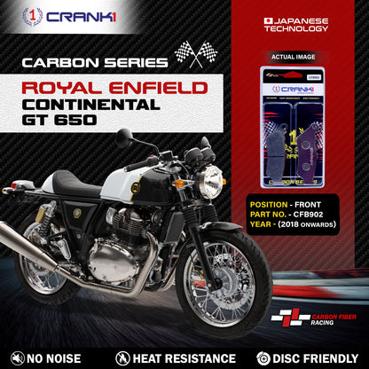 Crank1 Carbon Brake Pads For Royal Enfield Continental GT 650 (2018 Onwards) - Front - CFB902
