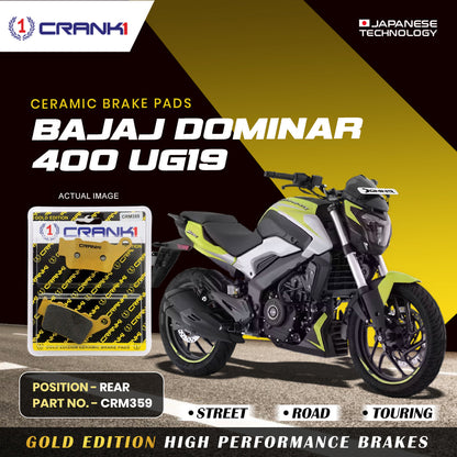 Crank1 Ceramic Brake Pads For Bajaj Dominar 400 (UG19) - Rear - CRM359
