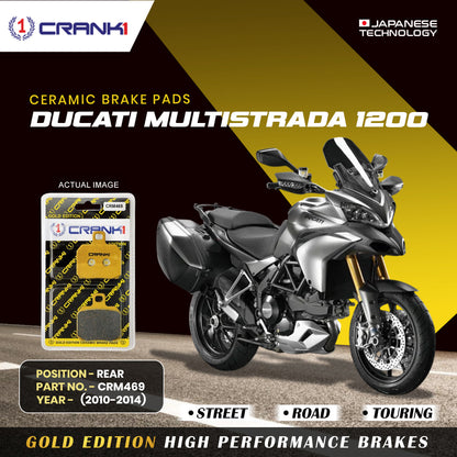 Crank1 Ceramic Brake Pads For Ducati Multistrada 1200 (2010-2014) - Rear - CRM469