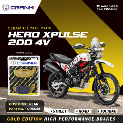 Crank1 Ceramic Brake Pads For Hero Xpulse 200 4V - Rear - CRM281