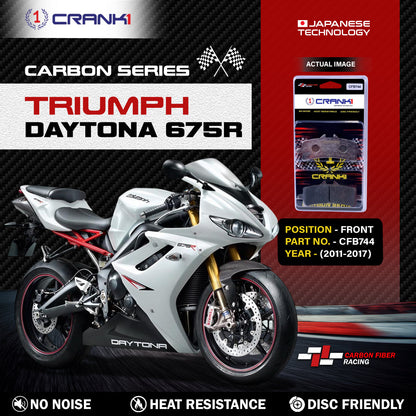 Crank1 Carbon Brake Pads For Triumph Daytona 675R (2011-2017) - Front - CFB744 - 2 Sets