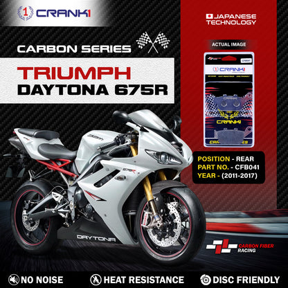 Crank1 Carbon Brake Pads For Triumph Daytona 675R (2011-2017) - Rear - CFB041
