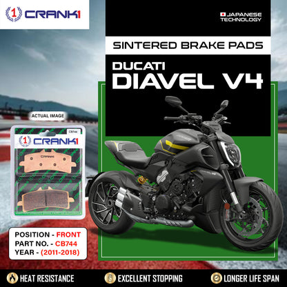 Crank1 Sintered Brake Pads For Ducati Diavel (2011-2018) - Front - CB744 - 2 Sets