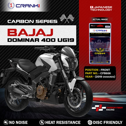 Crank1 Carbon Brake Pads For Bajaj Dominar UG19 (2019 Onwards) - Front - CFB606