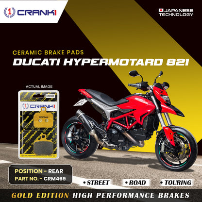 Crank1 Ceramic Brake Pads For Ducati Hypermotard 821 - Rear - CRM469
