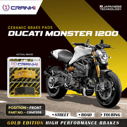 Crank1 Ceramic Brake Pads For Ducati Monster 1200 - Front - CRM1309 - 2 Sets