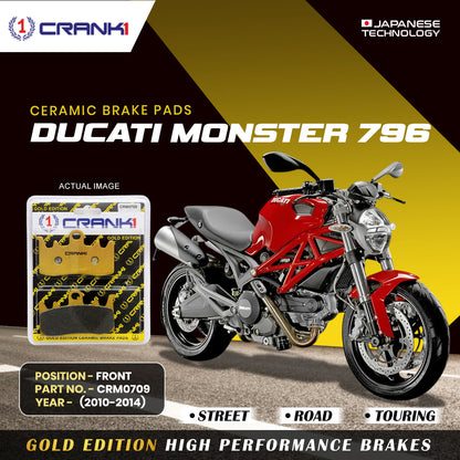 Crank1 Ceramic Brake Pads For Ducati Monster 796 (2010-2014) - Front - CRM0709 - 2 Sets