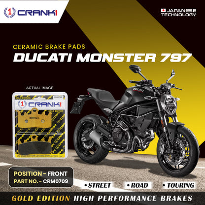 Crank1 Ceramic Brake Pads For Ducati Monster 797 - Front - CRM0709 - 2 Sets