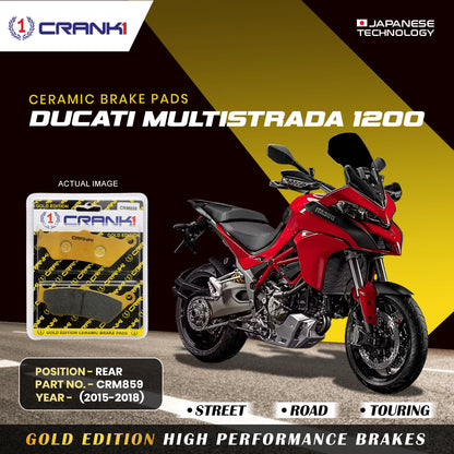Crank1 Ceramic Brake Pads For Ducati Multistrada 1200 (2015-2018) - Rear - CRM859
