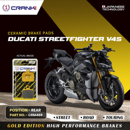 Crank1 Ceramic Brake Pads For Ducati Streetfighter V4S - Rear - CRM469