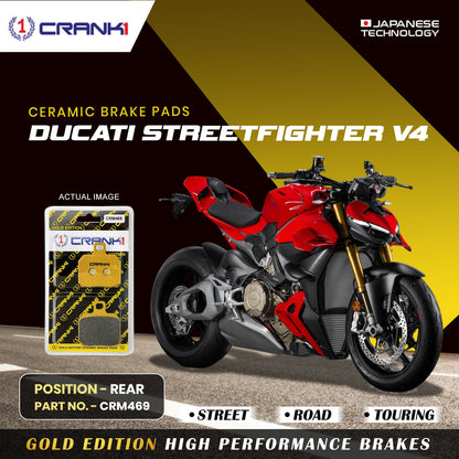 Crank1 Ceramic Brake Pads For Ducati Streetfighter V4 - Rear - CRM469