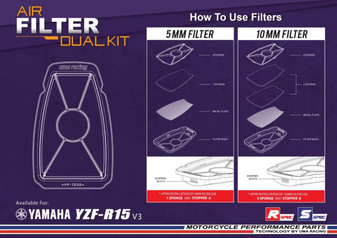 UMA Racing Air Filter for Yamaha MT/ R15 V3/ V4 - 02A00270