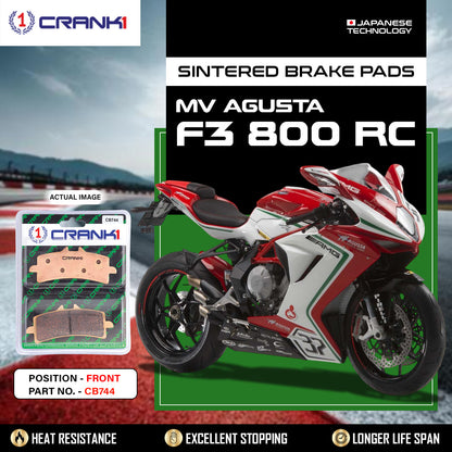Crank1 Sintered Brake Pads For MV Agusta F3 800 RC - Front - CB744 - 2 Sets