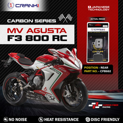 Crank1 Carbon Brake Pads For MV Agusta F3 800 RC - Rear - CFB662