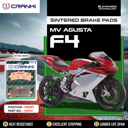 Crank1 Sintered Brake Pads For MV Agusta F4 - Front - CB744 - 2 Sets