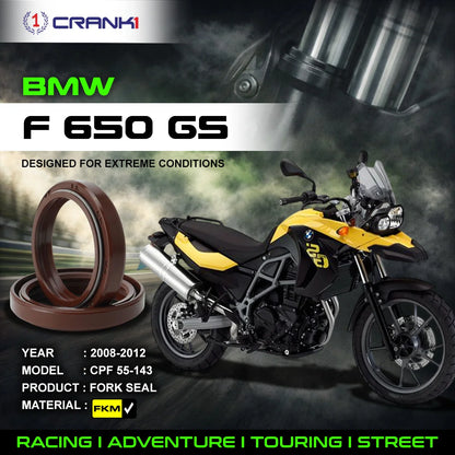 Crank1 Fork Oil Seals Pair For BMW  F 650 GS (2008-2012) - CPF55-143