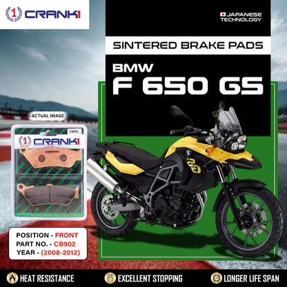 Crank1 Sintered Brake Pads For BMW F 650 GS (2008-2012) - Front - CB902