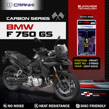 Crank1 Carbon Brake Pads For BMW F 750 GS (2017-2024) - Front - CFB902 - 2 Sets