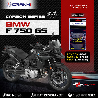 Crank1 Carbon Brake Pads For BMW F 750 GS (2017-2024) - Rear - CFB312