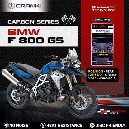 Crank1 Carbon Brake Pads For BMW F 800 GS (2006-2012) - Rear - CFB312