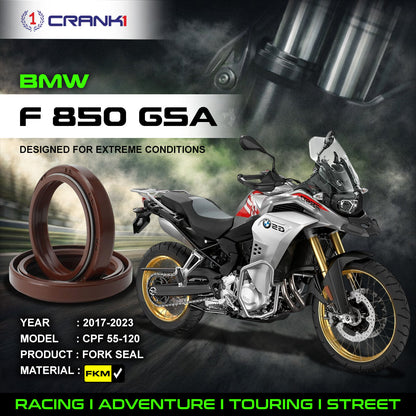 Crank1 Fork Oil Seals Pair For BMW F 850 GSA (2017-2023) - CPF55-120