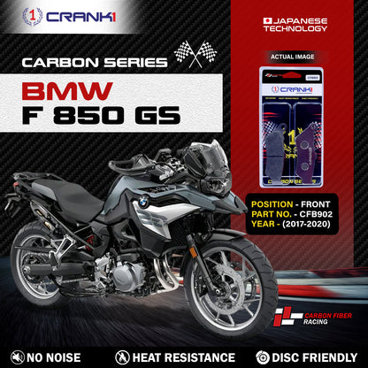 Crank1 Carbon Brake Pads For BMW F 850 GS (2017-2020) - Front - CFB902 - 2 Sets