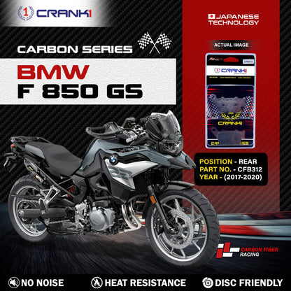 Crank1 Carbon Brake Pads For BMW F 850 GS (2017-2020) - Rear - CFB312