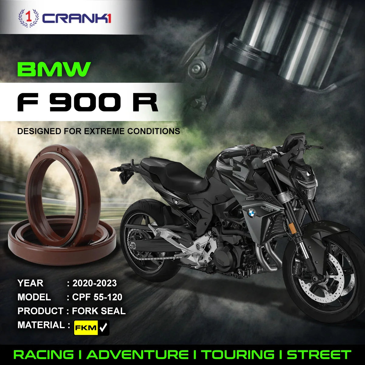 Crank1 Fork Oil Seals Pair For BMW F 900 R (2020-2023) - CPF55-120