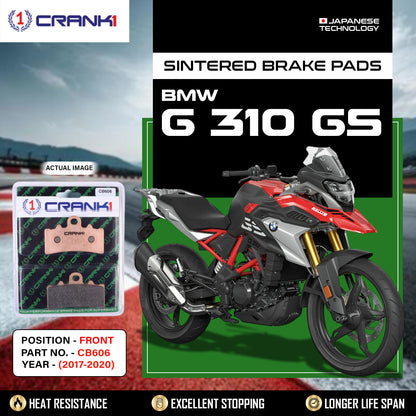 Crank1 Sintered Brake Pads For BMW G 310 GS (2017-2020) - Front - CB606