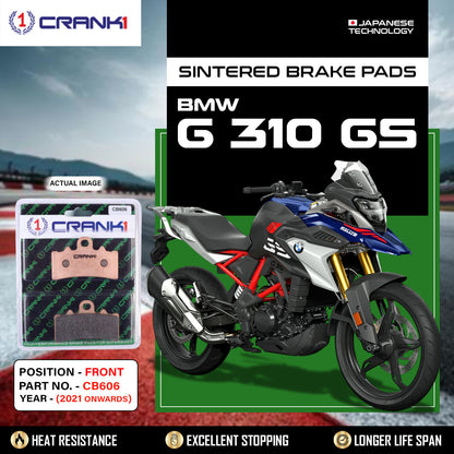 Crank1 Sintered Brake Pads For BMW G 310 GS (2021 Onwards) - Front - CB606