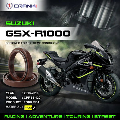 Crank1 Fork Oil Seals Pair For Suzuki GSX-R1000 (2013-2016) - CPF55-120