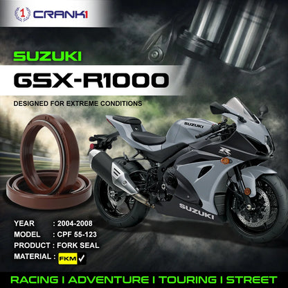 Crank1 Fork Oil Seals Pair For Suzuki GSX-R1000 (2004-2008) - CPF55-123