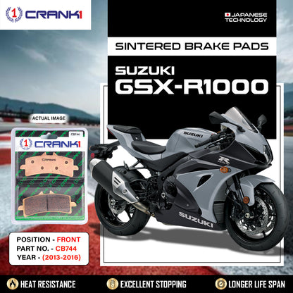 Crank1 Sintered Brake Pads For Suzuki GSX-R1000 (2013-2016) - Front - CB744 - 2 Sets